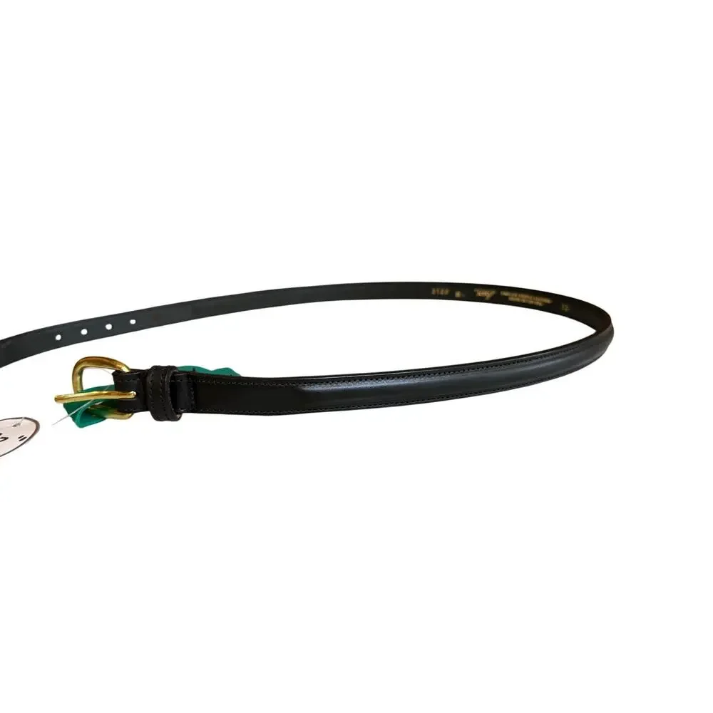 Tory English Bridle Leather Skinny Belt Black 32